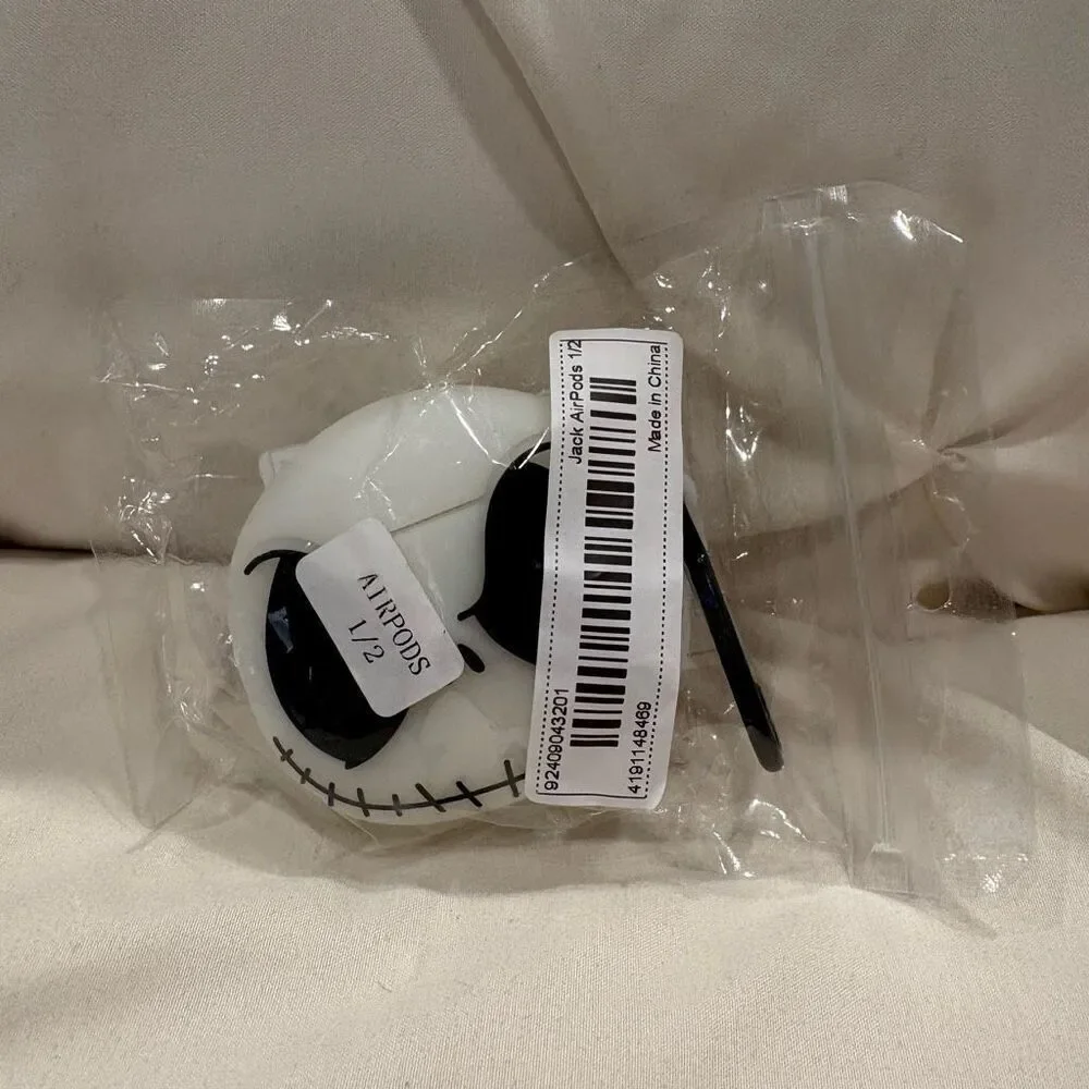 NBC Jack Skellington Case Apple AirPods 1/2 Wireless Headphone Case w/ Carabiner